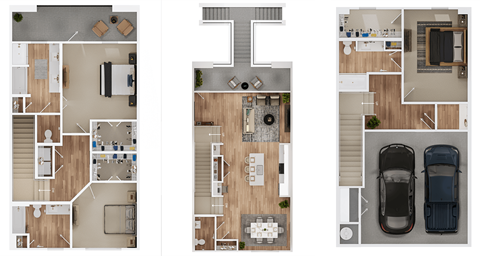 Floor plan for 3 beds, 3 baths, 2420 sqft